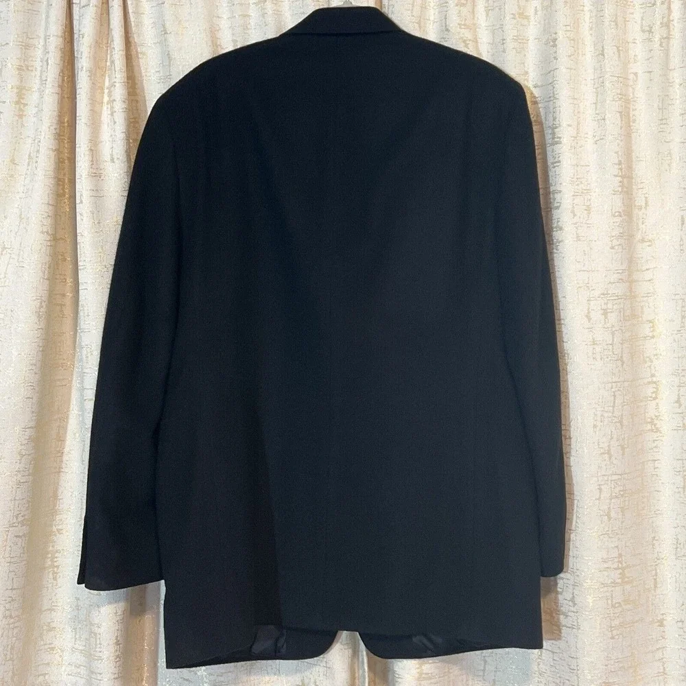Bill Blass Blazer Men 42 Long Black 100% Camel Hair Parisian USA Old Money Soft